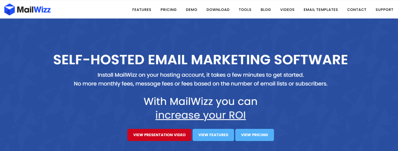 Email Marketing Tools - MailWizz Homepage