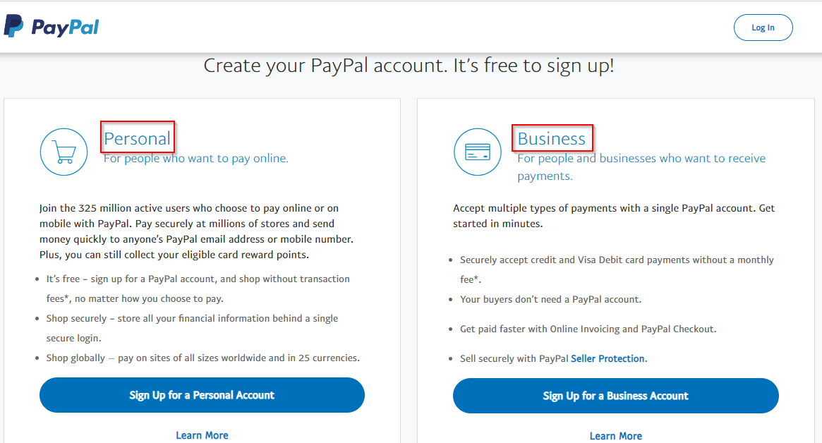 Types of PayPal Accounts