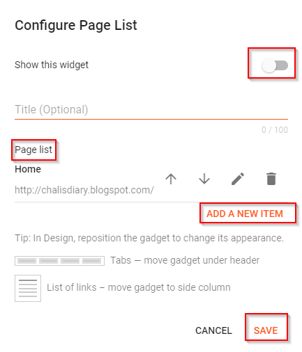 Blogger Add Pages
