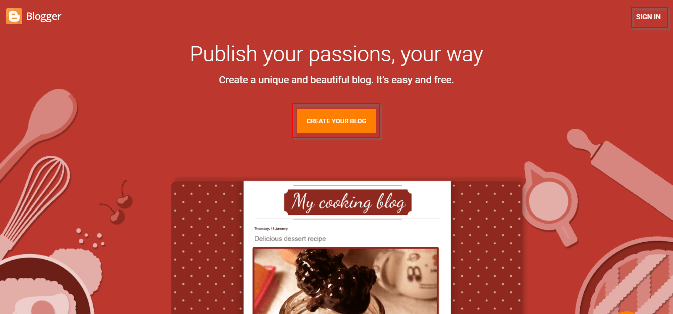 Blogger Homepage