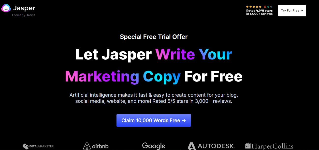 Best AI Copywriting Tools - Jasper