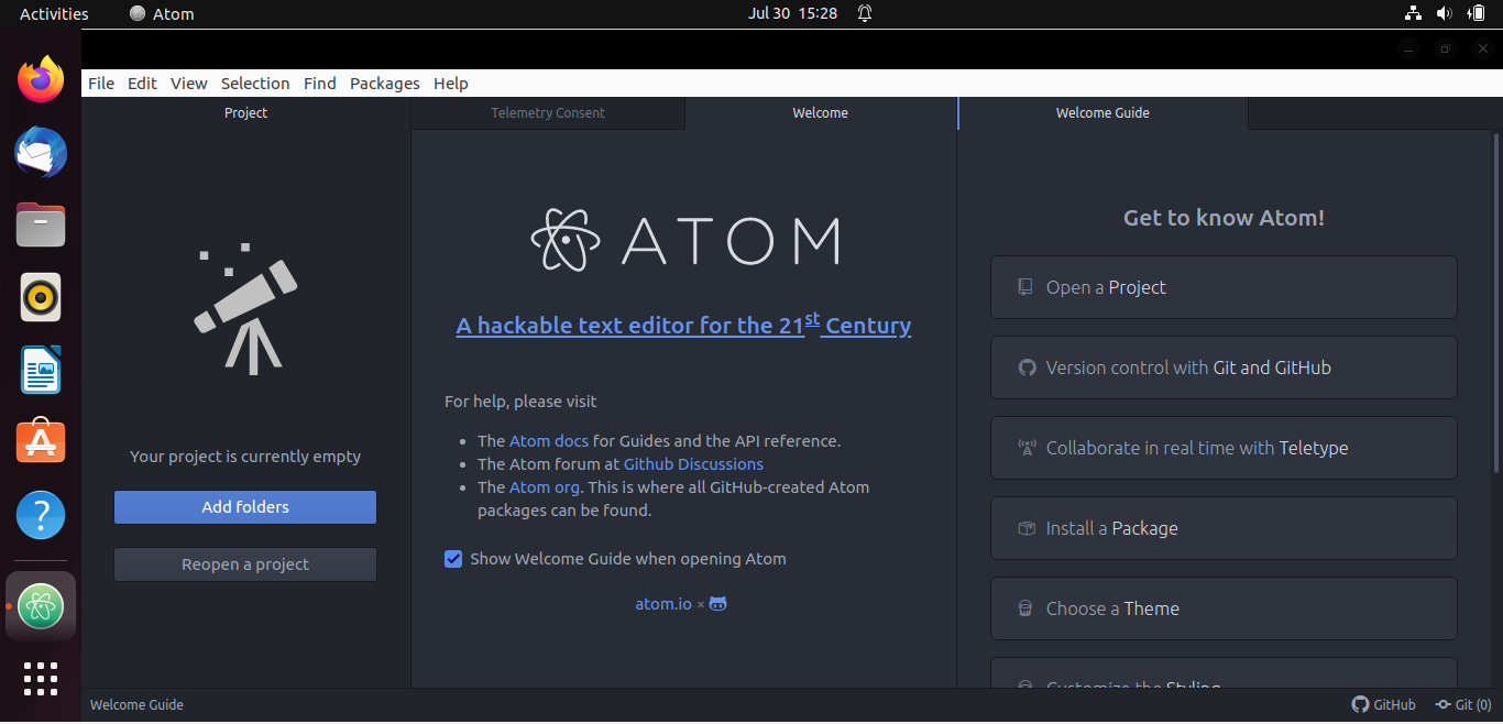 How to install Atom Text Editor on Ubuntu 22.04 LTS