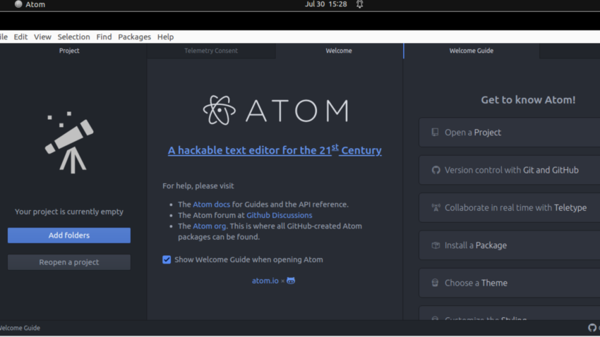 Atom Text Editor on Ubuntu